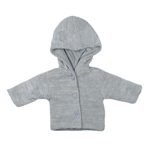 Woolen Hooded Jacket Gray | Little Darling - Zubaidas Mothershop